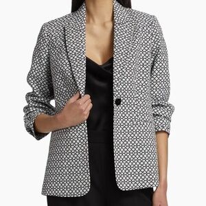 Elie Tahari Jenna Geometric Scrunched Blazer